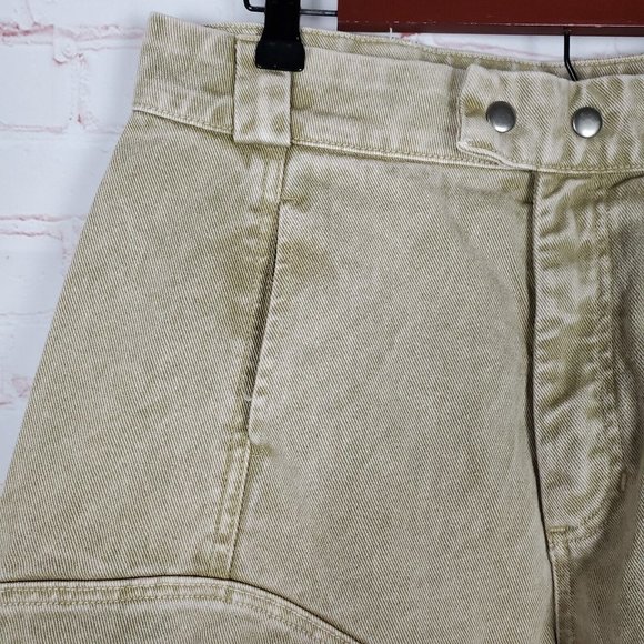 Lacausa Diego Trousers Sz 8 Cargo High Rise Cotton Denim $195 Sand Mineral Wash - Picture 4 of 12